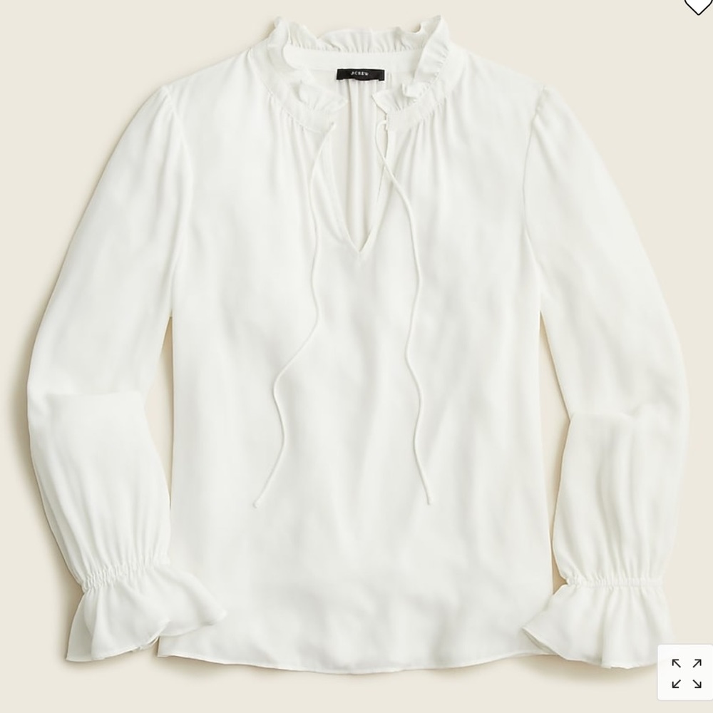 NWT J.Crew Drapey Ruffle Tie-Neck Top